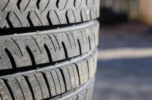 close up of tire